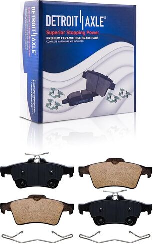 Detroit Axle-مجموعة الفرامل لعام 2013-2018 Ford C-Max Hybrid Models فقط ، وسادات فرامل Ceramic Ceramic Fors الأمامية والخلفية 2014 2015 2015 2017 in Saudi Arabia