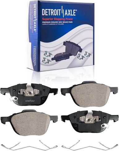 Detroit Axle-مجموعة الفرامل لعام 2013-2018 Ford C-Max Hybrid Models فقط ، وسادات فرامل Ceramic Ceramic Fors الأمامية والخلفية 2014 2015 2015 2017 in Saudi Arabia