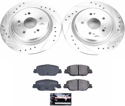 Power Stop K7528 Rear Z23 Carbon Fiber Brake Pads with Drilled & Slotted Brake Rotors Kit For Honda CR-V 2017-2023 [Model Specific] in Saudi Arabia