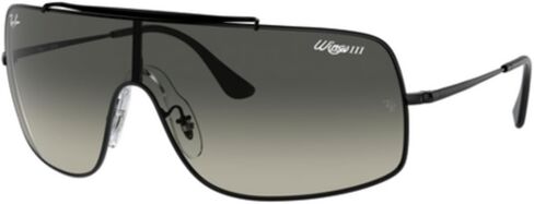 Ray-Ban RB3897 حزمة النظارات الشمسية: RB 3897 Wings III 002/11 الأسود/التدرج القياسي للبولياميد الرمادي ومقود السيليكون المضاد للانزلاق العالمي in Kuwait