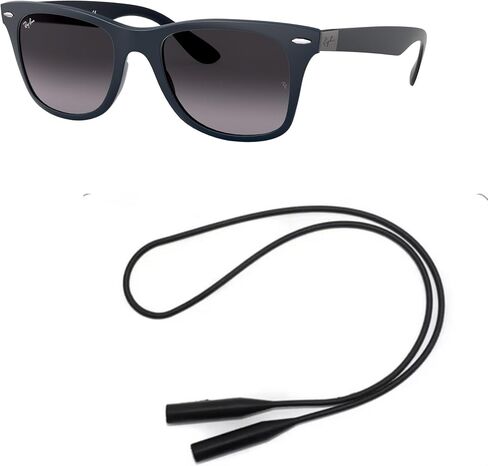 Ray-Ban RB4195 Sunglasses Bundle: RB 4195 WAYFARER LITEFORCE 63318G Wayfarer Liteforce Matte Blue and Universal Anti-slip Silicone Leash in Saudi Arabia