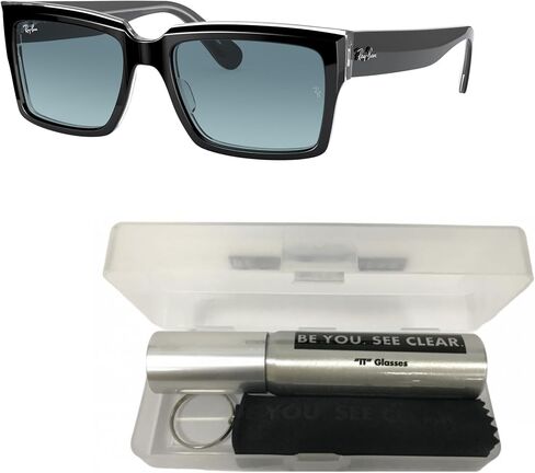 Ray-Ban RB2191 حزمة النظارات الشمسية: RB 2191 Inverness 12943M Inverness Black على طقم تنظيف النظارات الشفافة in Saudi Arabia