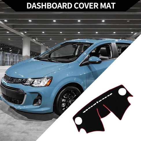 غطاء DASH لـ CHEVROLET Spark 2013-2015 / Center Console Dashboard Cover / Polyester Silicone 52.36 "x24.41" / 1pcs Black Red in Saudi Arabia
