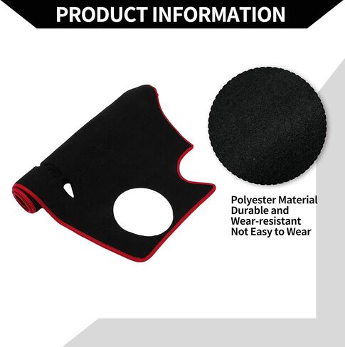 غطاء DASH لـ CHEVROLET Spark 2013-2015 / Center Console Dashboard Cover / Polyester Silicone 52.36 "x24.41" / 1pcs Black Red in Saudi Arabia