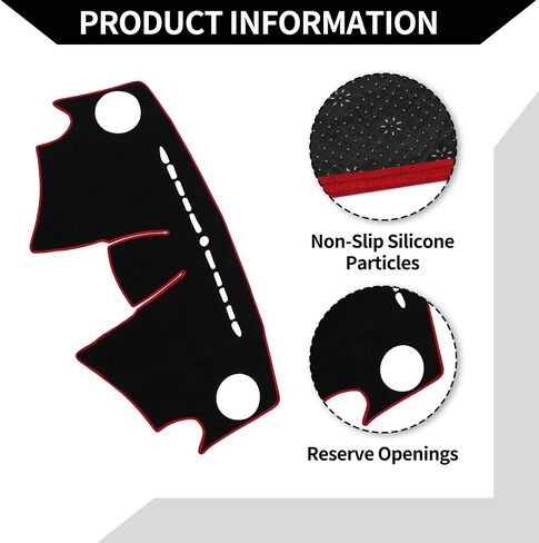 غطاء DASH لـ CHEVROLET Spark 2013-2015 / Center Console Dashboard Cover / Polyester Silicone 52.36 "x24.41" / 1pcs Black Red in Saudi Arabia