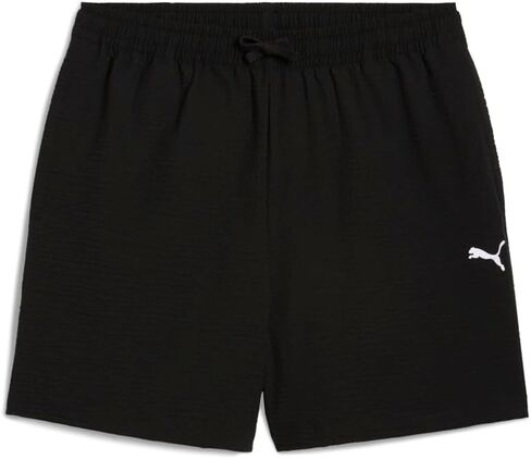 PUMA MENS WARDROBE Essentials Seersucker استرخاء 6 بوصة سراويل قصيرة غير رسمية - أسود in Saudi Arabia
