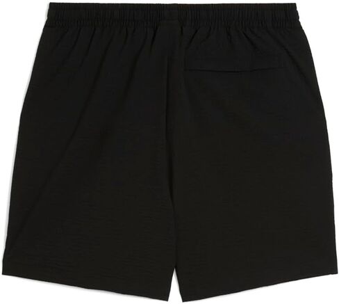 PUMA MENS WARDROBE Essentials Seersucker استرخاء 6 بوصة سراويل قصيرة غير رسمية - أسود in Saudi Arabia