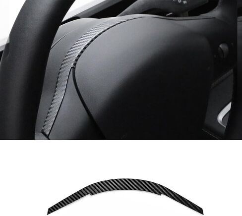 BETTERHUMZ Car Dashboard Steering Wheel Panel Strips Compatible with Tesla Model 3 Highland 2024 2025,for Alcantara Carbon Leather Cover Decor Car Interior Accessories (Carbon Fiber) in Saudi Arabia
