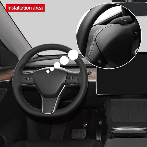 BETTERHUMZ Car Dashboard Steering Wheel Panel Strips Compatible with Tesla Model 3 Highland 2024 2025,for Alcantara Carbon Leather Cover Decor Car Interior Accessories (Carbon Fiber) in Saudi Arabia