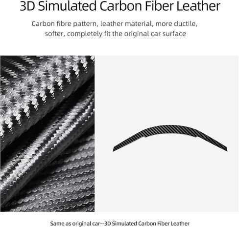 BETTERHUMZ Car Dashboard Steering Wheel Panel Strips Compatible with Tesla Model 3 Highland 2024 2025,for Alcantara Carbon Leather Cover Decor Car Interior Accessories (Carbon Fiber) in Saudi Arabia