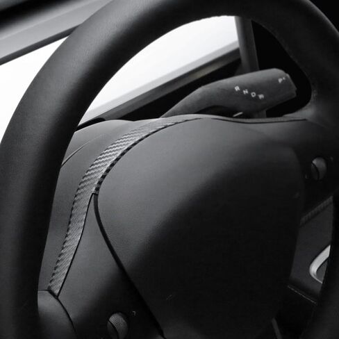 BETTERHUMZ Car Dashboard Steering Wheel Panel Strips Compatible with Tesla Model 3 Highland 2024 2025,for Alcantara Carbon Leather Cover Decor Car Interior Accessories (Carbon Fiber) in Saudi Arabia