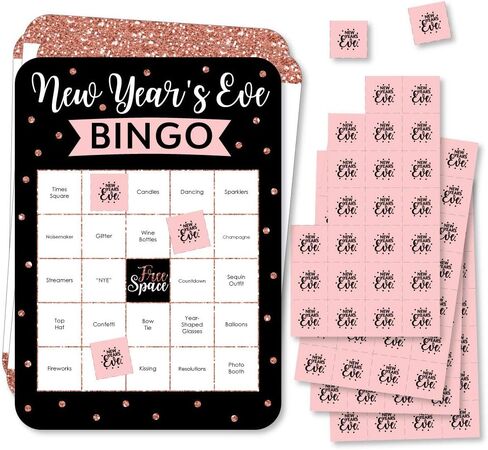 نقطة كبيرة من السعادة ، مرحبًا بالعام الجديد - بطاقات وعلامات Bar Bingo - لعبة Nye Party Bingo - مجموعة من 18 in Saudi Arabia
