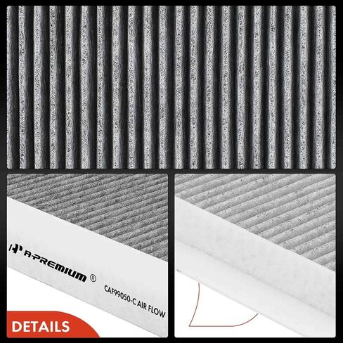 مرشح هواء المقصورة A-premium 2-PC مع كربون منشط متوافق مع نماذج مرسيدس بنز-C230 ، C240 ، C280 ، C32 AMG ، C320 ، C350 ، C55 AMG ، CLK320 ، CLK350 ، CLK500 ، CLK55 ، CLK550-تحت HOD in Saudi Arabia