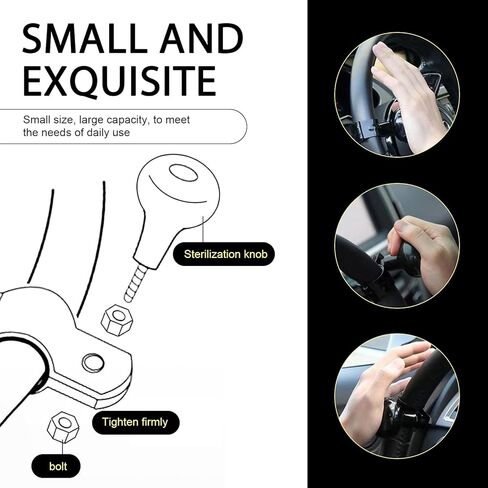 1 PC BOODGRAIN ROGRAIN ROTERING STEERING BOOSER BOOSER ، مقبض انتحاري توجيه سهلة ، وملحقات الدوران في عجلة القيادة ، عالمية لمعظم السيارات والشاحنات وسيارات الدفع الرباعي (ألياف الكربون الأسود) in Kuwait