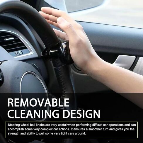 1 PC BOODGRAIN ROGRAIN ROTERING STEERING BOOSER BOOSER ، مقبض انتحاري توجيه سهلة ، وملحقات الدوران في عجلة القيادة ، عالمية لمعظم السيارات والشاحنات وسيارات الدفع الرباعي (ألياف الكربون الأسود) in Kuwait