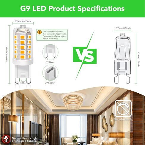 LED Bubo G9 LED LED 2700K ناعم أبيض 430 لومين ، 3W مكافئ 40W T4 G9 استبدال الهالوجين ، 360 درجة زاوية شعاع 120 فول in Kuwait