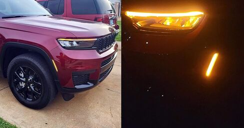 iJDMTOY Black-Out Smoked Lens 36-SMD White Full LED Front Bumper Side Marker Light Kit Compatible With Jeep 2021-up Grand Cherokee, Replace OEM Amber Front Sidemarkers in Saudi Arabia