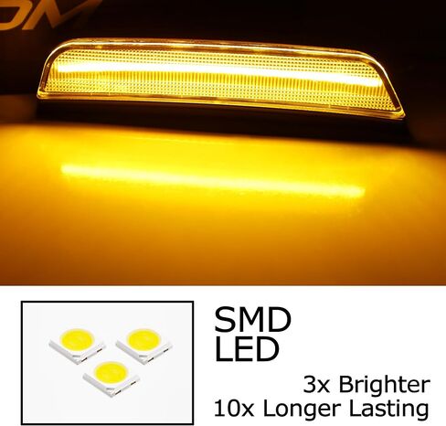 iJDMTOY Black-Out Smoked Lens 36-SMD White Full LED Front Bumper Side Marker Light Kit Compatible With Jeep 2021-up Grand Cherokee, Replace OEM Amber Front Sidemarkers in Saudi Arabia