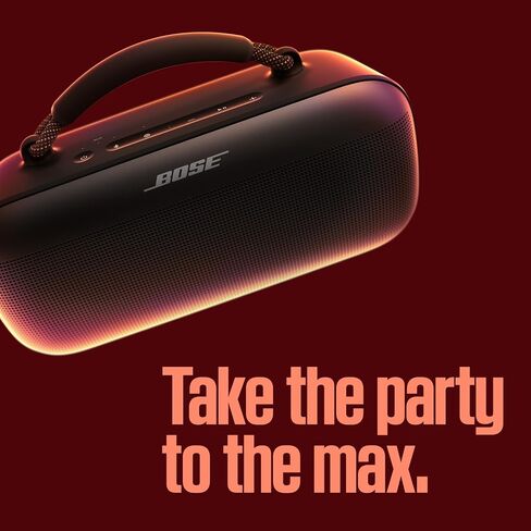 Bose SoundLink Max Bluetooth Speaker - Portable Wireless Party Speaker, IP67 Waterproof, Rope Handle, Up to 20 Hours of Playtime, USB-C, Built-in 3.5mm AUX Input, Black in Kuwait
