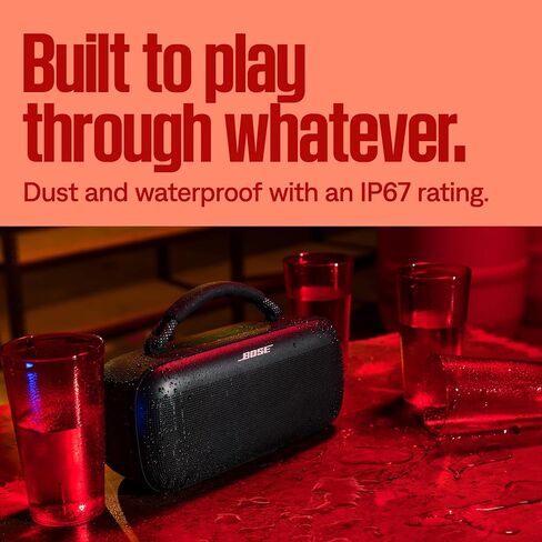 Bose SoundLink Max Bluetooth Speaker - Portable Wireless Party Speaker, IP67 Waterproof, Rope Handle, Up to 20 Hours of Playtime, USB-C, Built-in 3.5mm AUX Input, Black in Kuwait