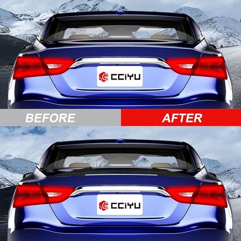 Cciyu PSM نمط الجذع الخلفي الشفاه جناح ويناسب لعام 2016-2022 لمفسد جذع Nissan Maxima Racing (ألياف الكربون الكربونية لامعة أسود) in Saudi Arabia