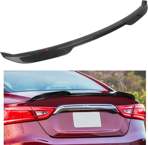 Cciyu PSM نمط الجذع الخلفي الشفاه جناح ويناسب لعام 2016-2022 لمفسد جذع Nissan Maxima Racing (ألياف الكربون الكربونية لامعة أسود) in Saudi Arabia