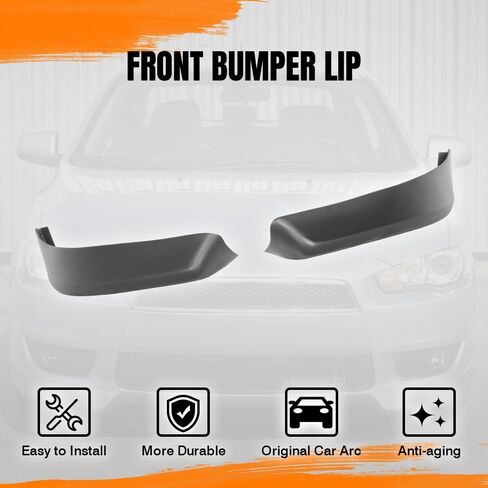 Front Bumper Lip Spoiler Compatible with 2008-2015 Mitsubishi Lancer (Not Fit Evolution/Ralliart Models), PP Unpainted Black OE Style Add-on Front Splitter Air Dam Chin Protector in Saudi Arabia