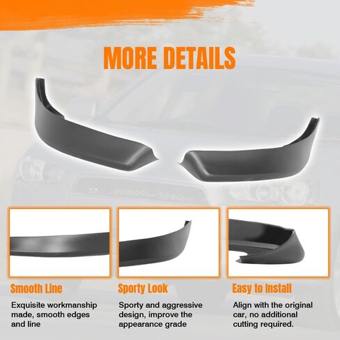 Front Bumper Lip Spoiler Compatible with 2008-2015 Mitsubishi Lancer (Not Fit Evolution/Ralliart Models), PP Unpainted Black OE Style Add-on Front Splitter Air Dam Chin Protector in Saudi Arabia