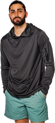 Vapor Apparel Men's Repreve UPF 50+ UV Sun Protection Long Sleeve Performance Hoodie for Outdoor Lifestyle & Sports in Kuwait