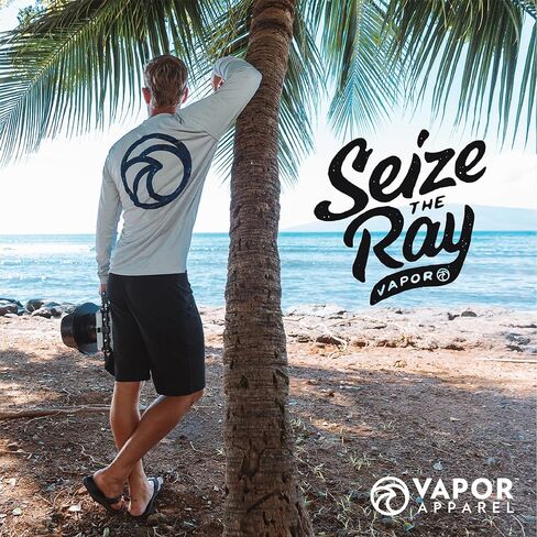 Vapor Apparel Men's Repreve UPF 50+ UV Sun Protection Long Sleeve Performance Hoodie for Outdoor Lifestyle & Sports in Kuwait