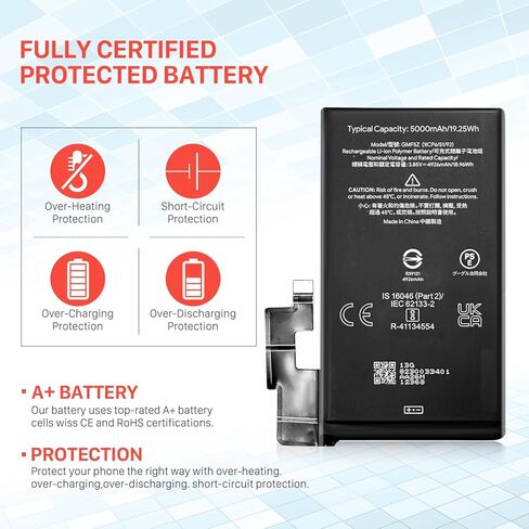 SHENMZ Pixel 8 pro Battery, 5050mAh High Capacity New 0 Cycle Replacement Battery for HTC Google Pixel 8 Pro Model GUKD8 GC3VE PN:Google G949-00704-01 with Repair Tool Kits in Saudi Arabia