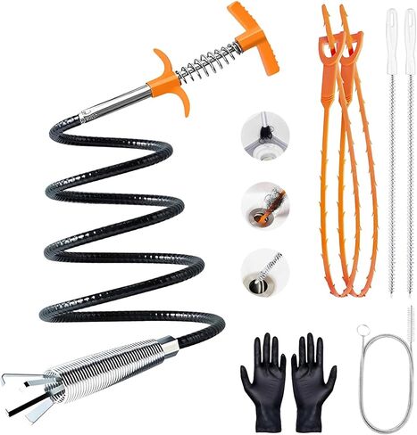 Drain Snake Hair Drain Clog Remover Tool - Sink Drain Cleaner for Toilet Sewer Shower Kitchen Bathroom Tub Clogged Drains Opener Cleaning Tool, Flexible Grabber Claw Pick Up Tool in Saudi Arabia