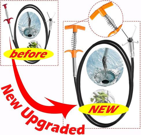 Drain Snake Hair Drain Clog Remover Tool - Sink Drain Cleaner for Toilet Sewer Shower Kitchen Bathroom Tub Clogged Drains Opener Cleaning Tool, Flexible Grabber Claw Pick Up Tool in Saudi Arabia