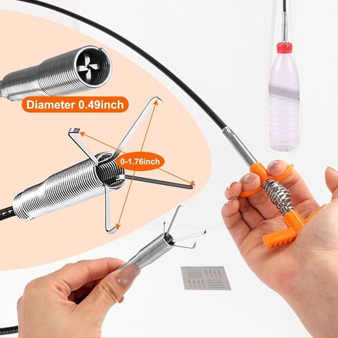 Drain Snake Hair Drain Clog Remover Tool - Sink Drain Cleaner for Toilet Sewer Shower Kitchen Bathroom Tub Clogged Drains Opener Cleaning Tool, Flexible Grabber Claw Pick Up Tool in Saudi Arabia