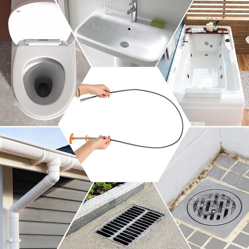 Drain Snake Hair Drain Clog Remover Tool - Sink Drain Cleaner for Toilet Sewer Shower Kitchen Bathroom Tub Clogged Drains Opener Cleaning Tool, Flexible Grabber Claw Pick Up Tool in Saudi Arabia