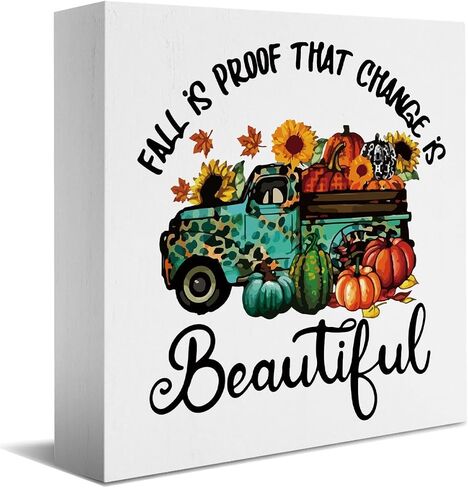 Hey Fall Decor for Home, Fall Pumpkin Decorations for Kitchen, Autumn Thanksgiving Decor, Autumn Holiday Decorations 5 x 5 inches in Kuwait