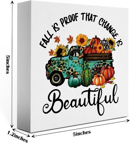 Hey Fall Decor for Home, Fall Pumpkin Decorations for Kitchen, Autumn Thanksgiving Decor, Autumn Holiday Decorations 5 x 5 inches in Kuwait