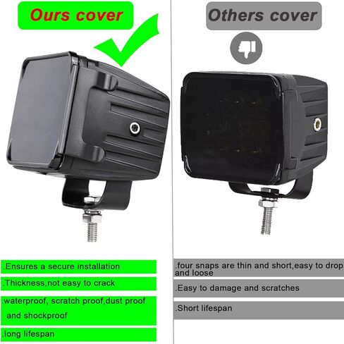 2pcs 3 inch Led Pod Lights Covers Cube Light Covers 3 inch Fog Lights Covers Light Bar Lens Dustproof Covers for ATV Truck UTE 3x3inch Square Cube Pod Lights Covers Fog Lampshade (2PCS Yellow Covers) in Kuwait