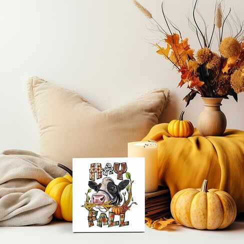 Hey Fall Decor for Home, Fall Pumpkin Decorations for Kitchen, Autumn Thanksgiving Decor, Autumn Holiday Decorations 5 x 5 inches in Kuwait