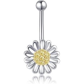 Butterfly Belly Button Ring Dangle 925 Sterling Silver Silver Hypoallergenic Piercing Body Rings Sexy Belly Button Gifts for Women (14g) in Kuwait