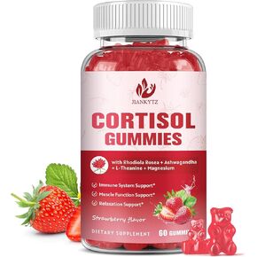 كورتيزول غاموز للنساء مع أشواغاندا ، روديولا روزا ، L- ثيانيين ، المغنيسيوم ، فيتامين D3 لدعم ZZZ ، الكورتيزول المتوازن ، نباتي ، 60 غومين in Kuwait