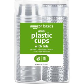 Amazon Basics Disposable Plastic Party Cups, Red, 9oz, 50 Count in Kuwait