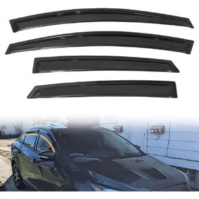 شريط على حجارة النوافذ ، متوافق مع 2012-2018 Ford Focus ، دخان أكريليك ملون النافذة النافذة النافذة ، مجموعة تنفيس من جانب الرياح ، 4 قطع in Kuwait