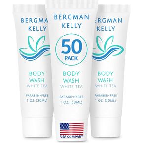 BERGMAN KELLY Travel Size Body Wash (1 fl oz, 100 PK, Tropical Waterfall), Delight Your Guests with an Invigorating and Refreshing Hotel Body Wash, Mini and Small Size Guest Hotel Toiletries in Bulk in Saudi Arabia