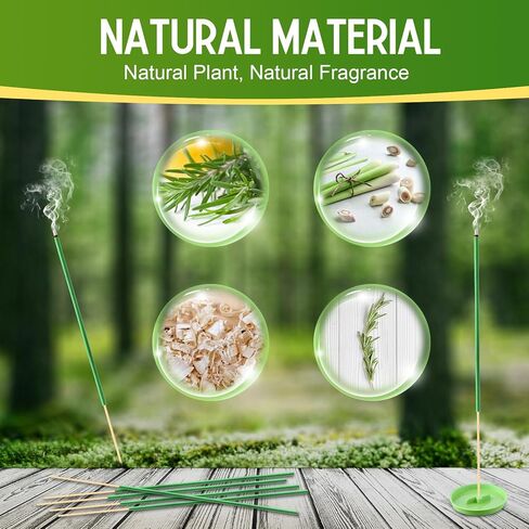 Qualirey 90 Pcs Citronella Incense Sticks, Thin Citronella Incense Sticks Outdoor Made from Natural Plant, for Backyard, Travel, Camping, Patio in Saudi Arabia
