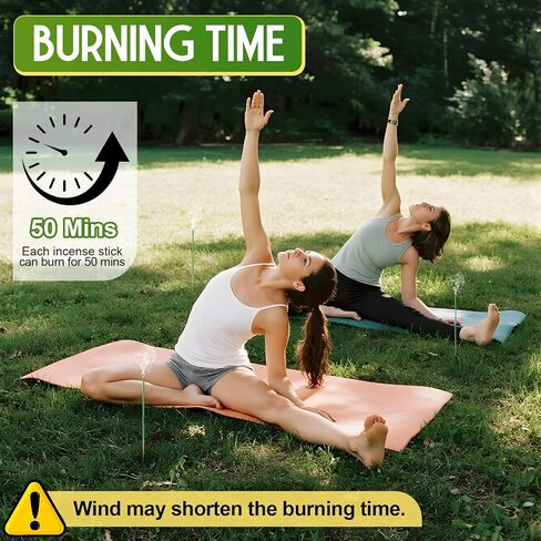 Qualirey 90 Pcs Citronella Incense Sticks, Thin Citronella Incense Sticks Outdoor Made from Natural Plant, for Backyard, Travel, Camping, Patio in Saudi Arabia