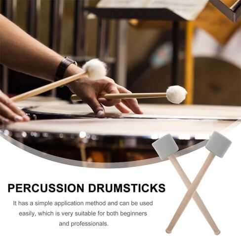 Toyvian 2 Pairs Snare Drum Hammer Bass Drum Sticks Xylophone Mallets Marching Band Drum Mallet Marching Tenor Sticks Bass Accessories Musical Instrument Drum Sticks Major Eva Foam Tool in Saudi Arabia