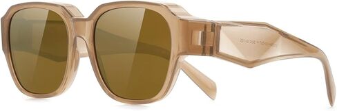 Meeloog مستقطب صغير يناسب النظارات الشمسية للنساء ، ويغطي المستطيل الرجعية عتيقة الظلال UV حماية MST0064 in Kuwait