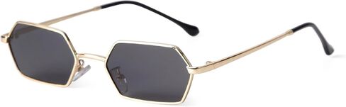 JUDOO Small Narrow Rectangle Sunglasses for Women Men Retro Y2K 90s Hexagon Frame Skinny Sunnies in Kuwait