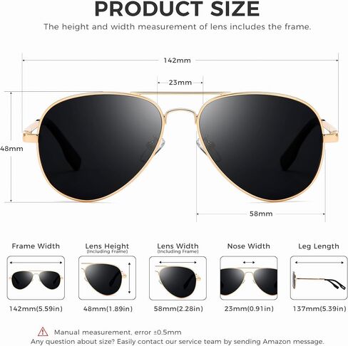 نظارة شمسية Sungait Classic Aviator للرجال نساء استقطاب UV400 حماية خمر رجعية أنيقة in Saudi Arabia